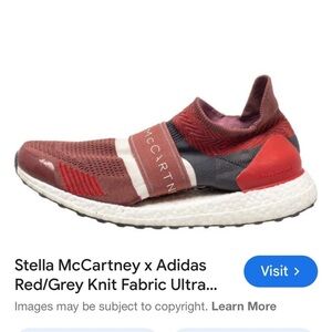 Stella McCartney x Adidas Red/Grey Knit Ultra Boost Sneakers